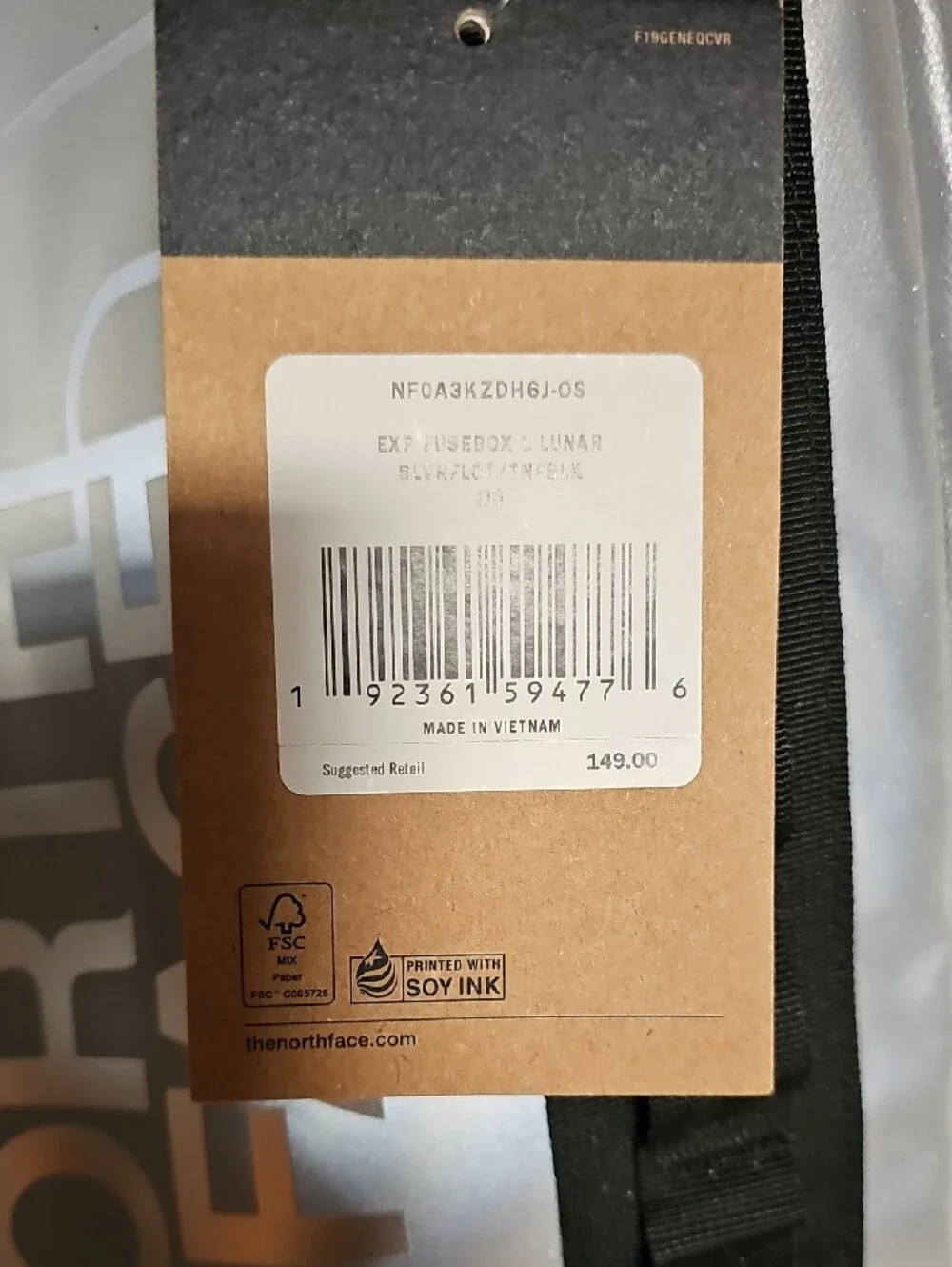 The North Face Fusebox Backpack in Silver with Black Accents